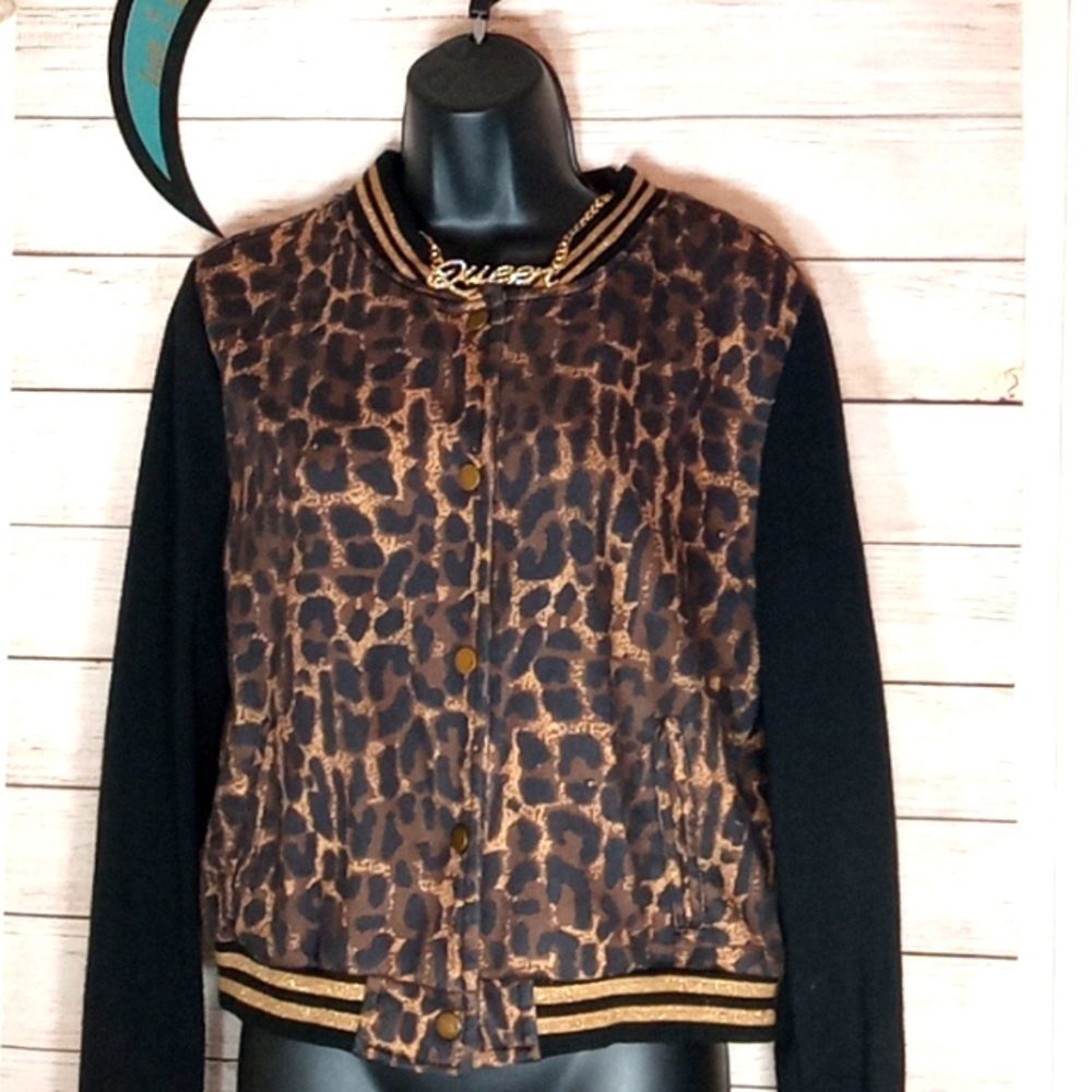 Ashley By 26 International Cheetah Jacket Cropped Y2K Vintage 90’s Size XL
